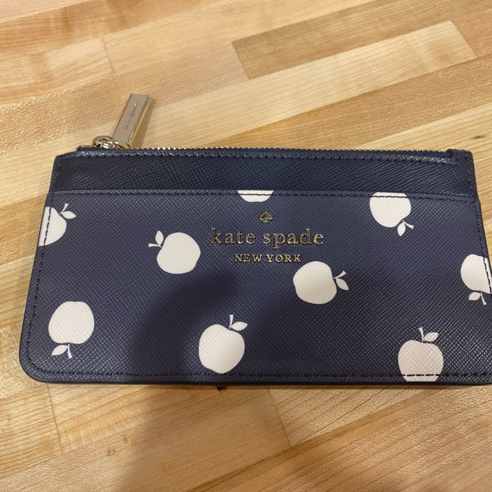 Kate Spade Staci Orchard wallet - blue with apples!